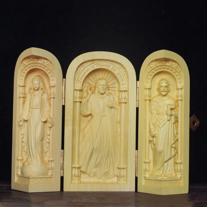 Creative Mini Holy Family Statue Christian Altar Decoration