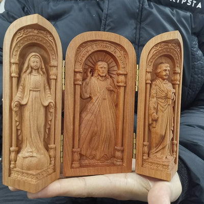 Creative Mini Holy Family Statue Christian Altar Decoration