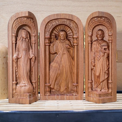 Creative Mini Holy Family Statue Christian Altar Decoration
