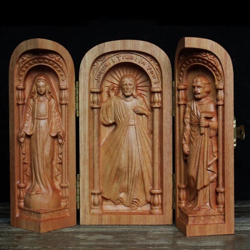 Creative Mini Holy Family Statue Christian Altar Decoration
