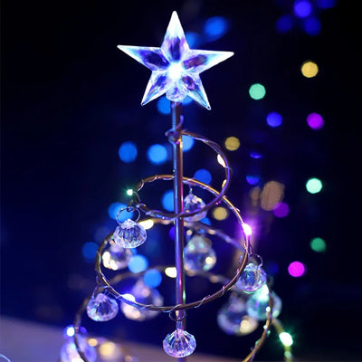 Crystal Christmas Tree LED Lamp Sparkling Night Light Decor For Bedroom