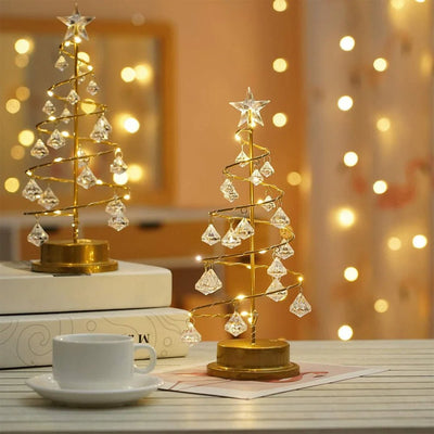 Crystal Christmas Tree LED Lamp Sparkling Night Light Decor For Bedroom