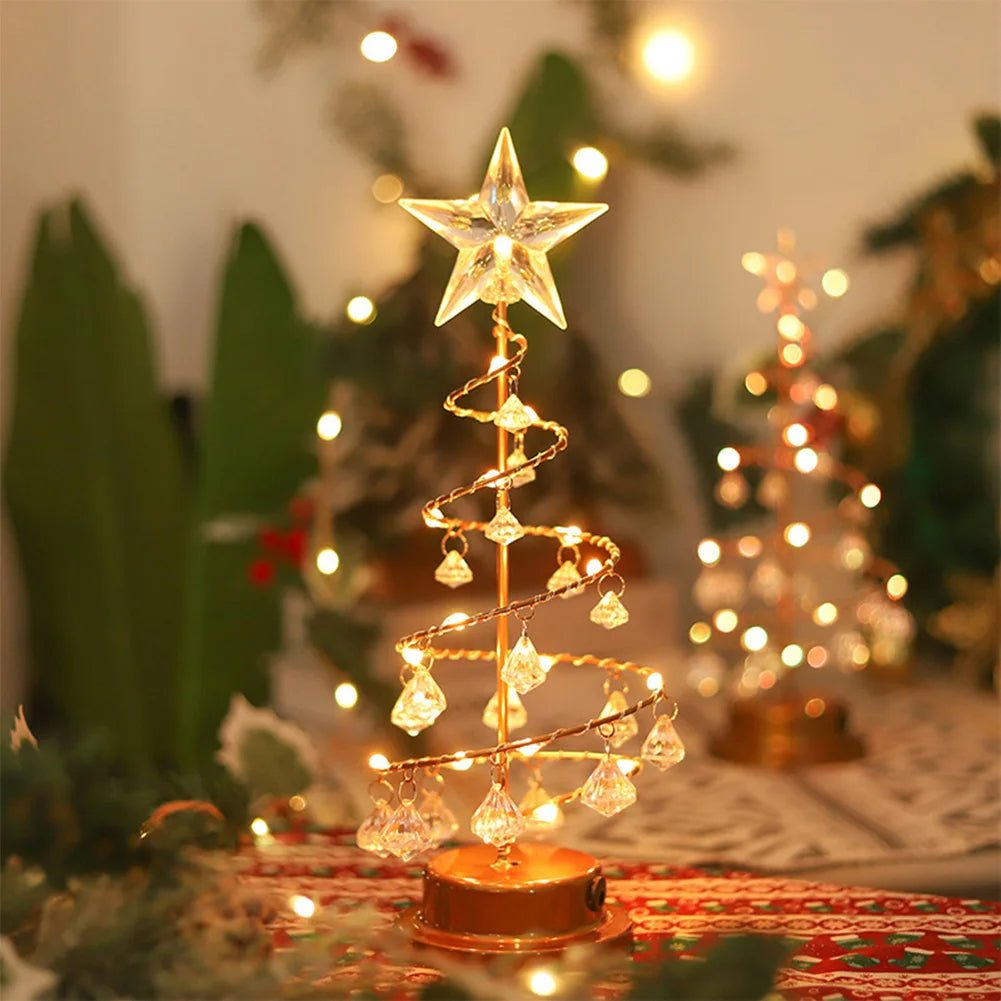Crystal Christmas Tree LED Lamp Sparkling Night Light Decor For Bedroom