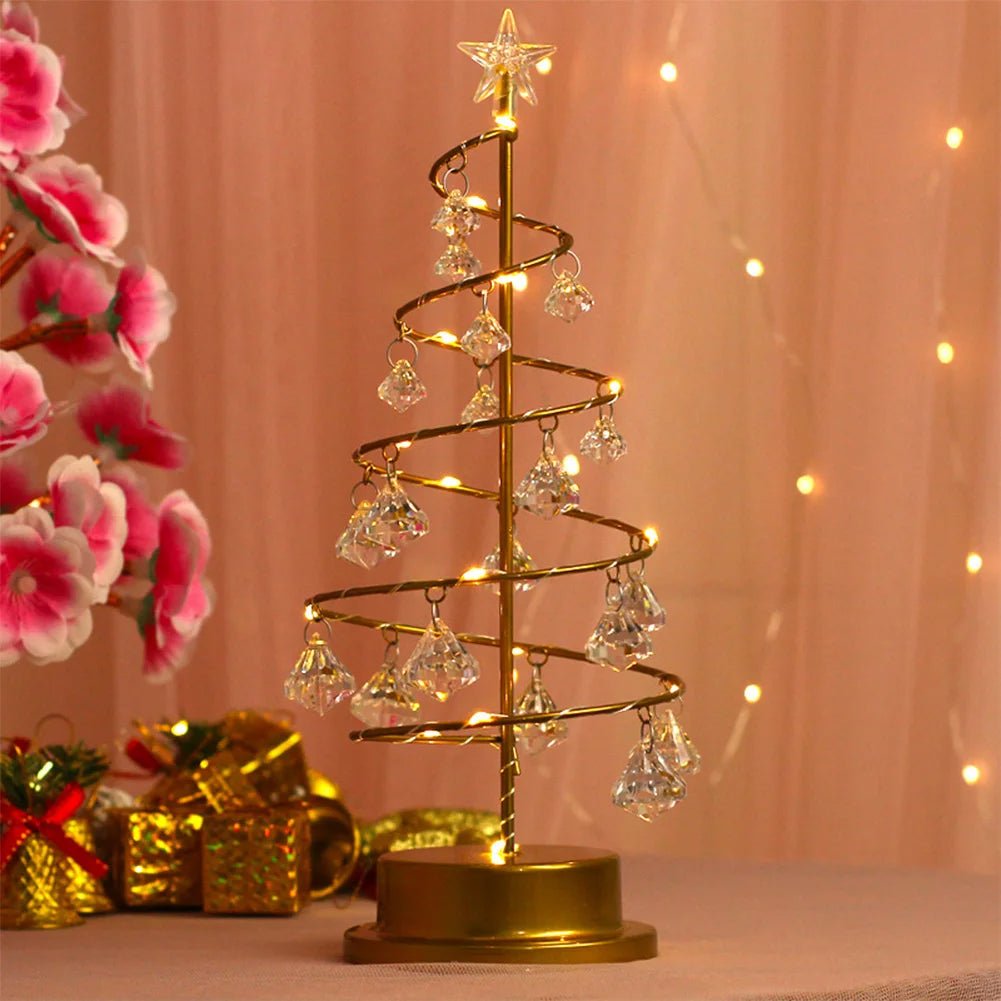 Crystal Christmas Tree LED Lamp Sparkling Night Light Decor For Bedroom