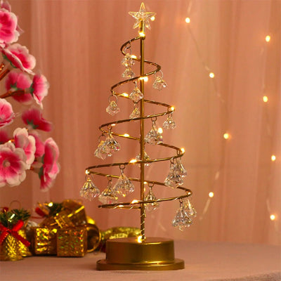 Crystal Christmas Tree LED Lamp Sparkling Night Light Decor For Bedroom