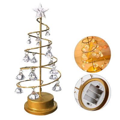 Crystal Christmas Tree LED Lamp Sparkling Night Light Decor For Bedroom