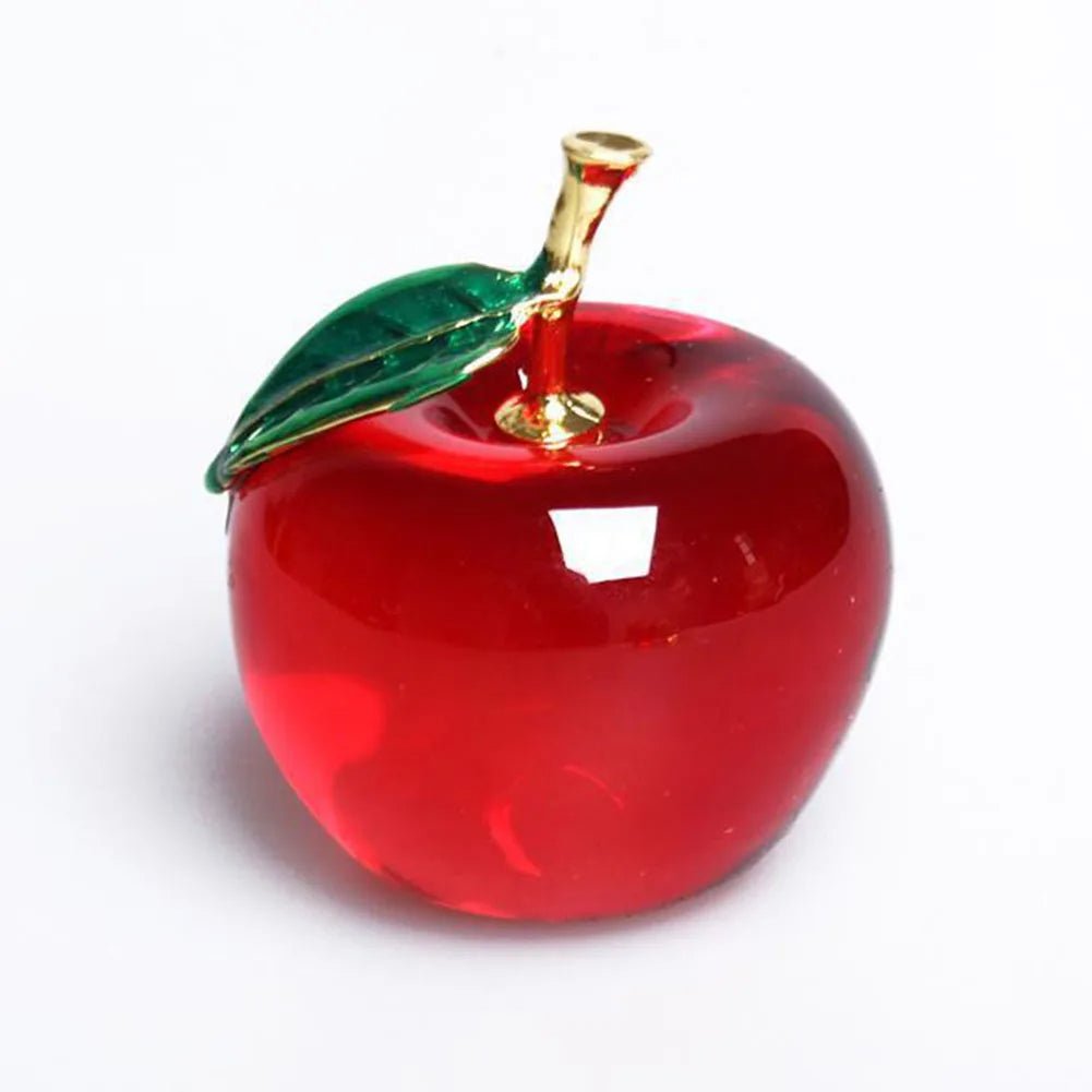 Crystal Red Apple Ornaments Elegant Glazed Figurines For Home Decor