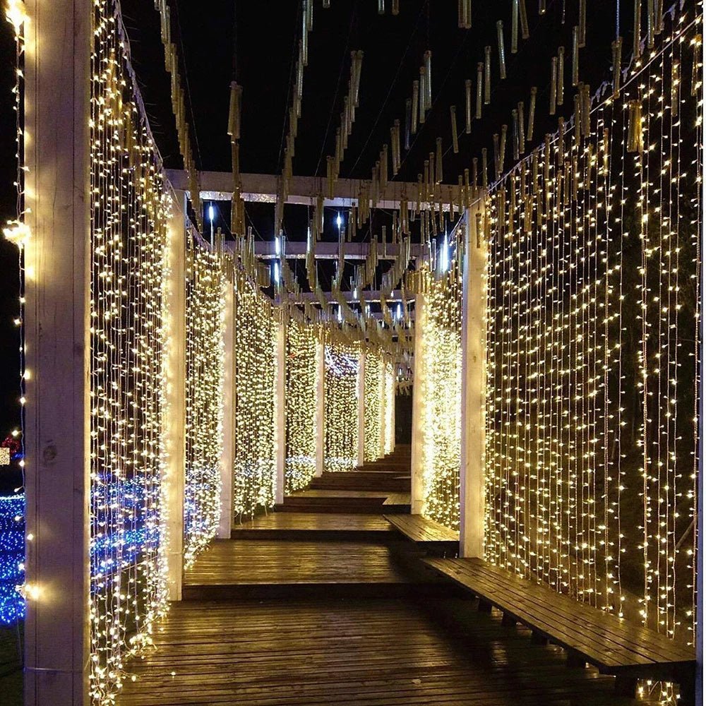 Curtain Christmas Lights With 8 Modes And Remote Control String Lights