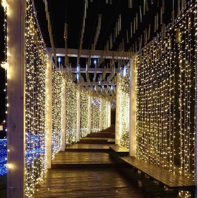 Curtain Christmas Lights With 8 Modes And Remote Control String Lights