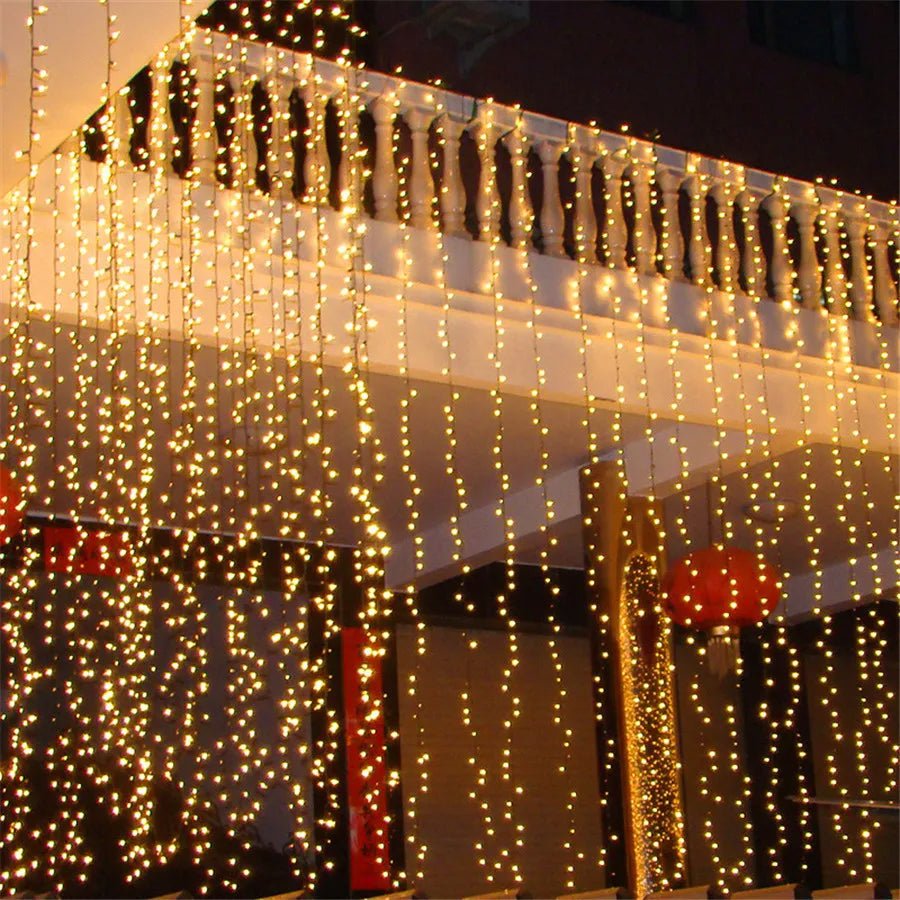 Curtain Christmas Lights With 8 Modes And Remote Control String Lights