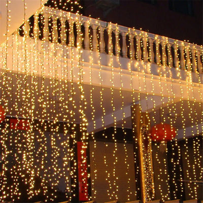 Curtain Christmas Lights With 8 Modes And Remote Control String Lights