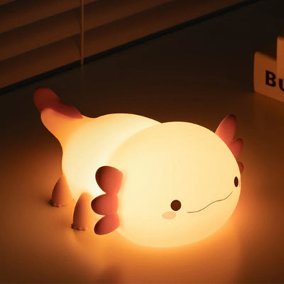 Axolotl Night Lamp Soft Silicone Touch USB Rechargeable Nursery Light