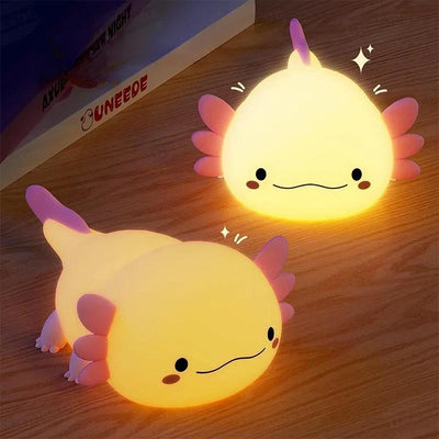 Axolotl Night Lamp Soft Silicone Touch USB Rechargeable Nursery Light