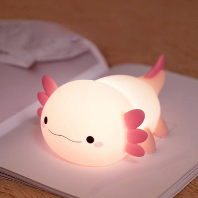 Axolotl Night Lamp Soft Silicone Touch USB Rechargeable Nursery Light