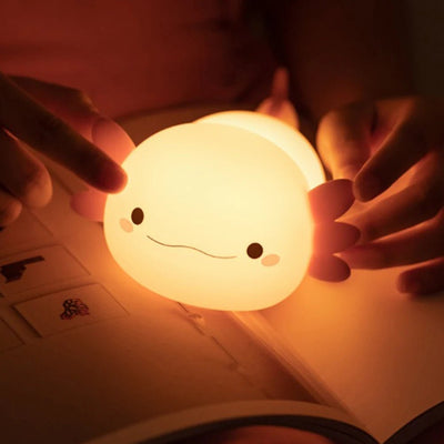 Axolotl Night Lamp Soft Silicone Touch USB Rechargeable Nursery Light