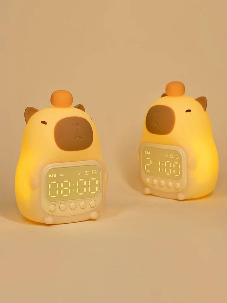Capybara Night Light With Digital Clock And Adjustable Brightness