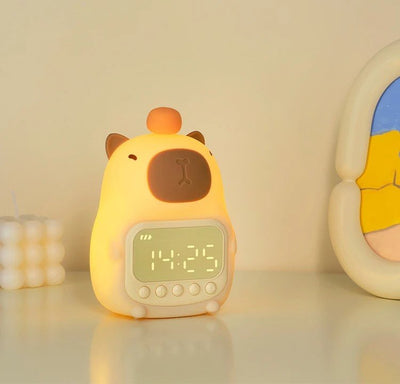 Capybara Night Light With Digital Clock And Adjustable Brightness