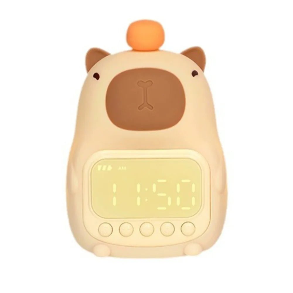 Capybara Night Light With Digital Clock And Adjustable Brightness