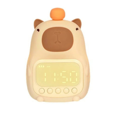 Capybara Night Light With Digital Clock And Adjustable Brightness