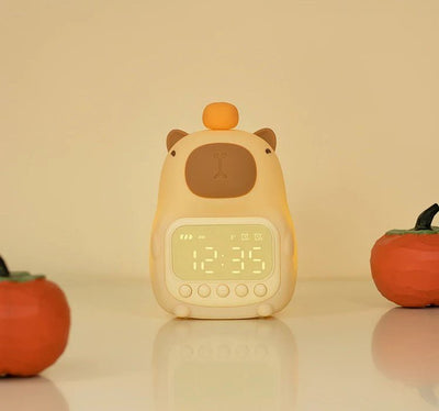 Capybara Night Light With Digital Clock And Adjustable Brightness