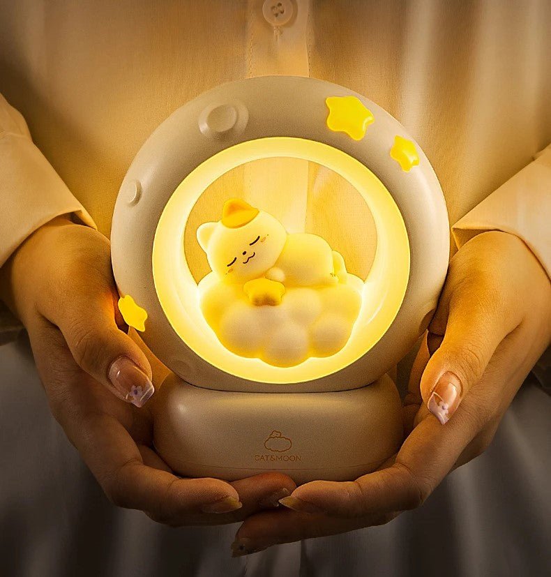 LED Night Light Cute Panda Cat Rabbit USB Rechargeable Lamp