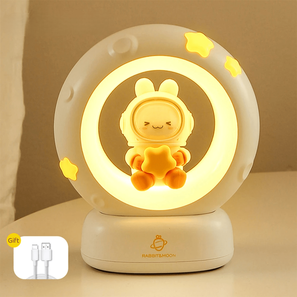 LED Night Light Cute Panda Cat Rabbit USB Rechargeable Lamp