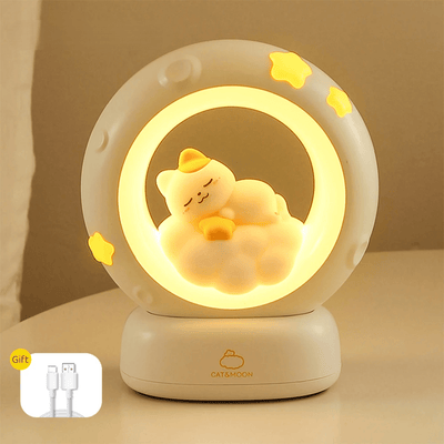LED Night Light Cute Panda Cat Rabbit USB Rechargeable Lamp