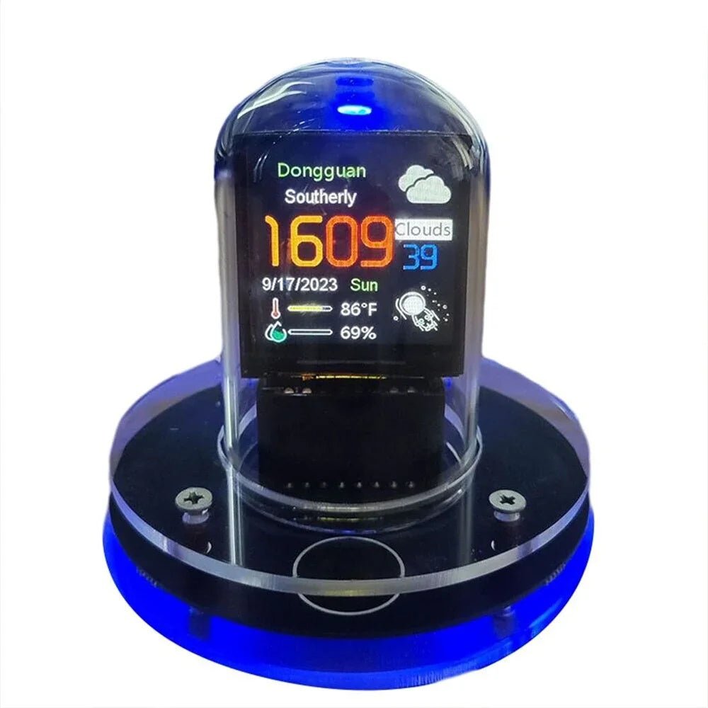 Cyberpunk Nixie Tube Clock WiFi Digital Display Custom Glow