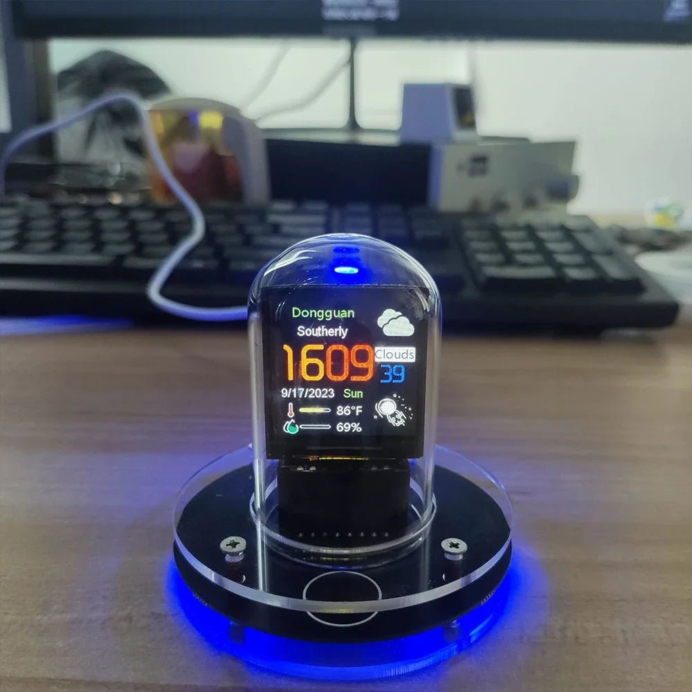 Cyberpunk Nixie Tube Clock WiFi Digital Display Custom Glow