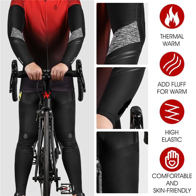 Reflective Cycling Arm Sleeves And Leg Warmers For Winter Warmth