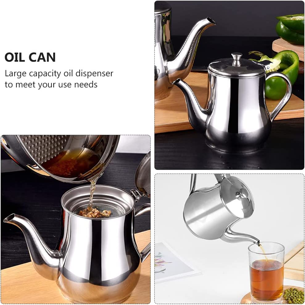 304 Stainless Steel Oil Filter Kettle Large Capacity Kitchen Container