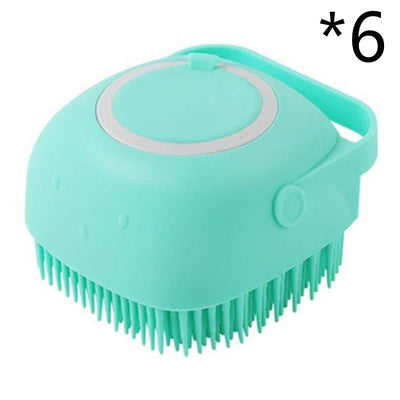 Silicone Dog Grooming Brush Bath Massage Gloves Shampoo Dispenser