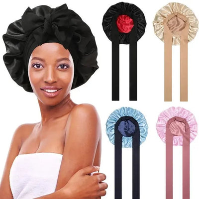 Layered Satin Hair Bonnet For Smooth Hair Care And Protection