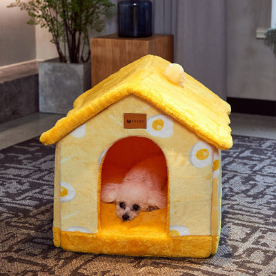 Foldable Dog House Warm Removable Nest Enclosed Pet Bed Sofa