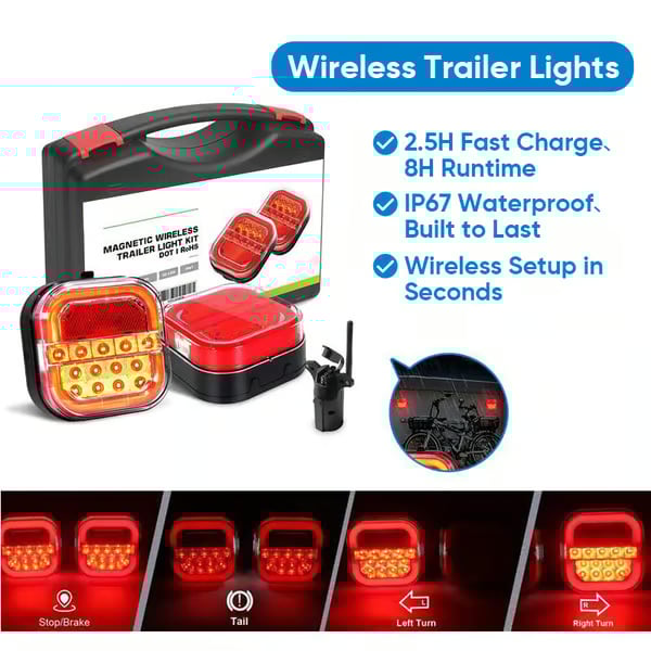 Wireless Trailer Lights Set For Easy Installation And Reliable Performance