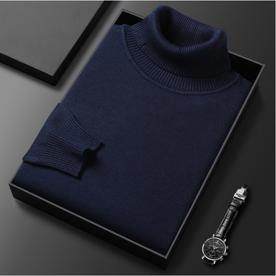 Men's Cashmere Turtleneck Sweater Solid Color Soft Warm Knit