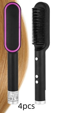 2 In 1 Hair Straightener Hot Comb Curling Tong Electric Brush