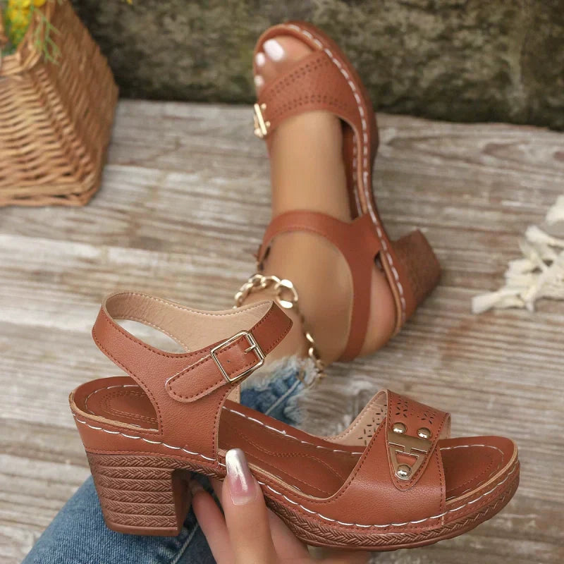 Elegant Women's Block Heel Sandals Stylish Comfortable Design