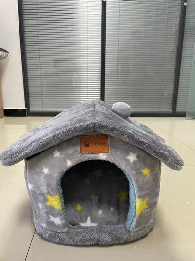 Foldable Dog House Warm Removable Nest Enclosed Pet Bed Sofa