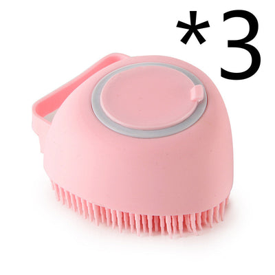 Silicone Dog Grooming Brush Bath Massage Gloves Shampoo Dispenser