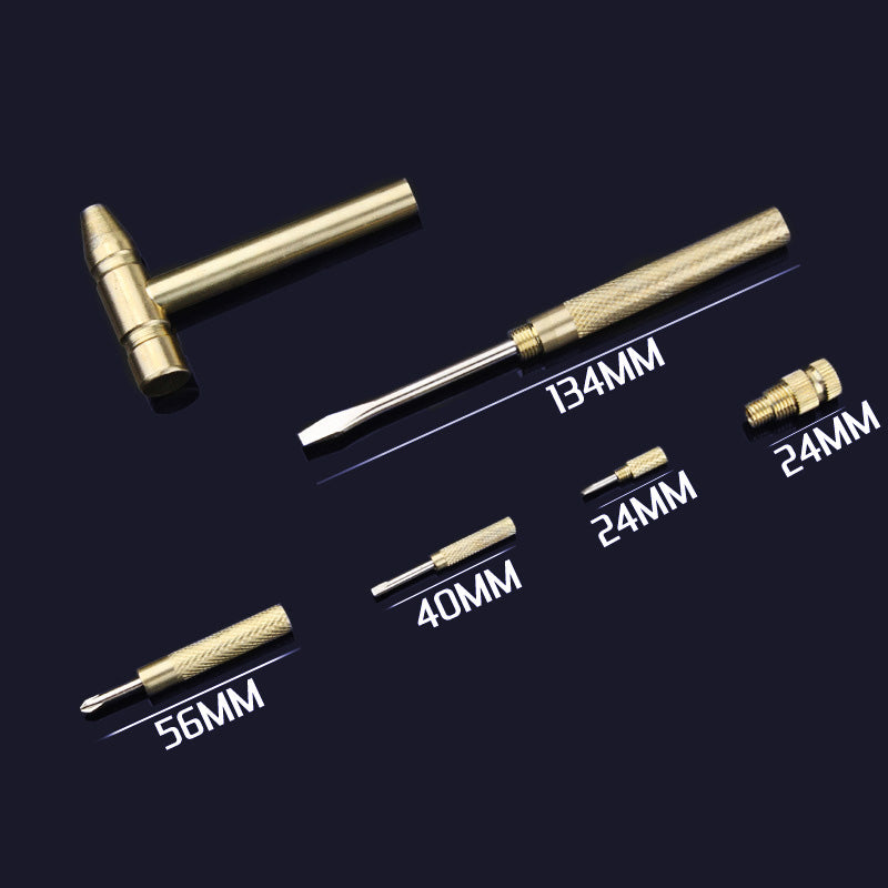 5 In 1 Mini Hammer And Screwdriver Set Compact Hand Tool Kit