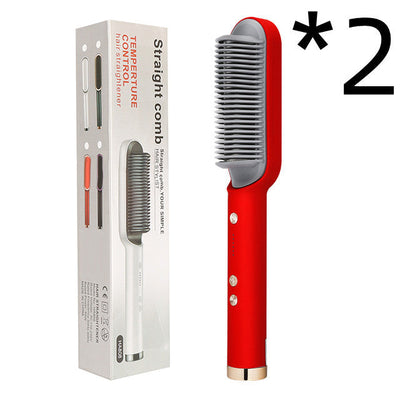 2 In 1 Hair Straightener Hot Comb Curling Tong Electric Brush