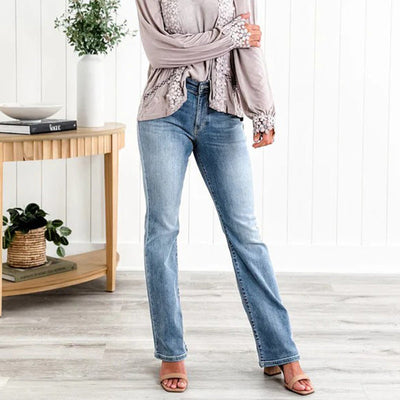 High Stretch Tummy Control Jeans Slim Fit Comfortable Denim