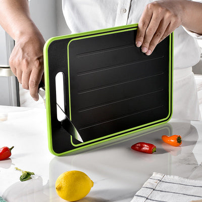 Double-side Cutting Board With Defrosting And Sharpener Function