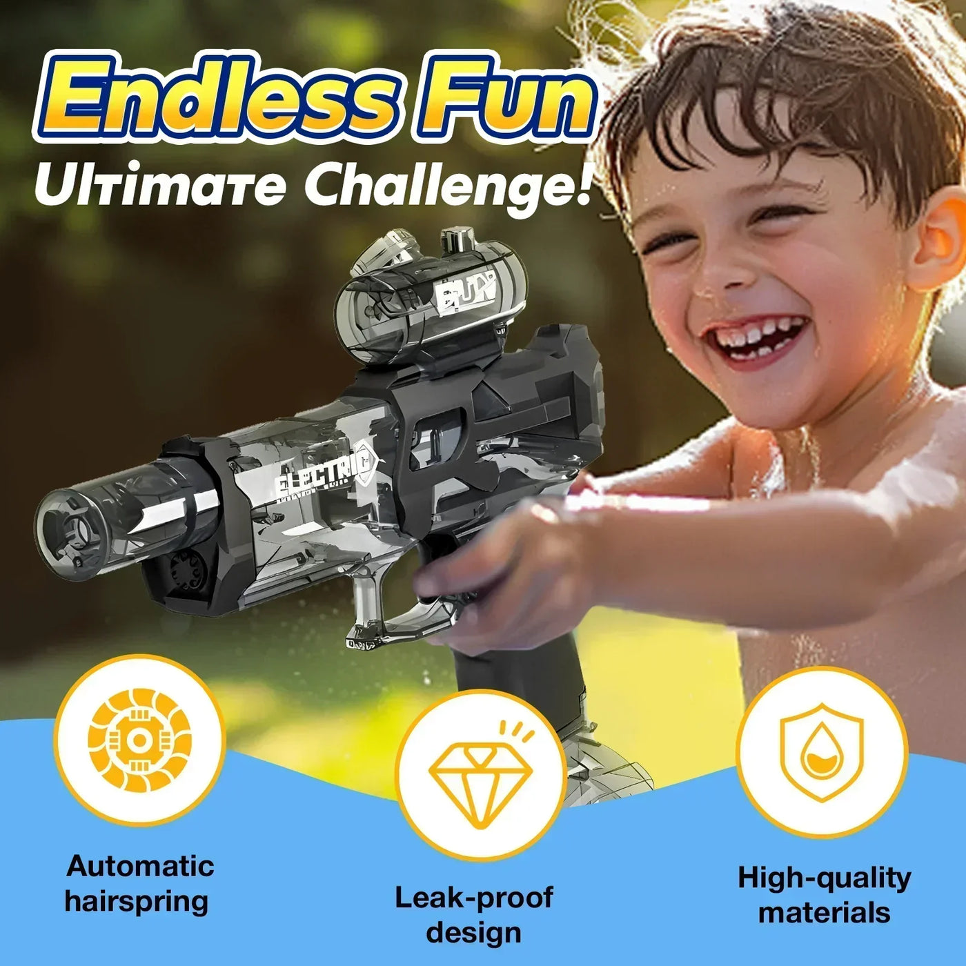 Powerful Electric Water Blaster With Long Range And LED Lights