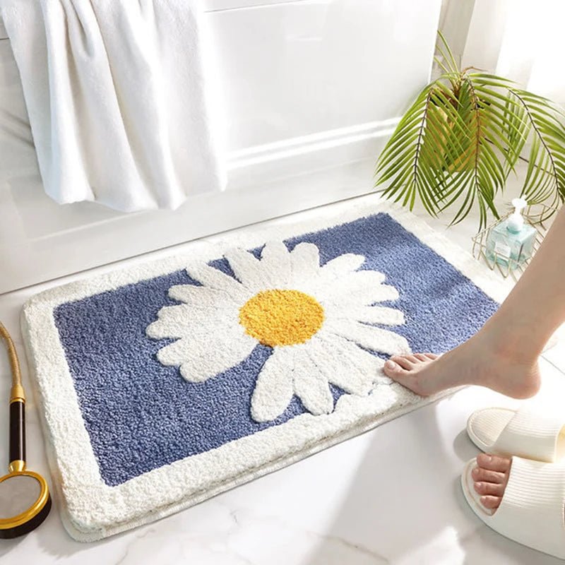 Daisy Microfiber Mat Ultra Soft Absorbent Non Slip Rug For Home