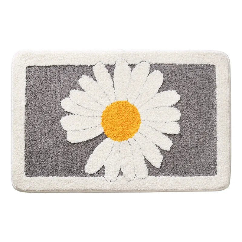 Daisy Microfiber Mat Ultra Soft Absorbent Non Slip Rug For Home