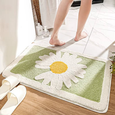 Daisy Microfiber Mat Ultra Soft Absorbent Non Slip Rug For Home