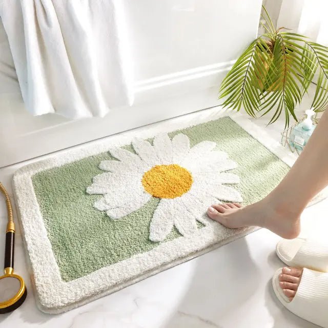 Daisy Microfiber Mat Ultra Soft Absorbent Non Slip Rug For Home