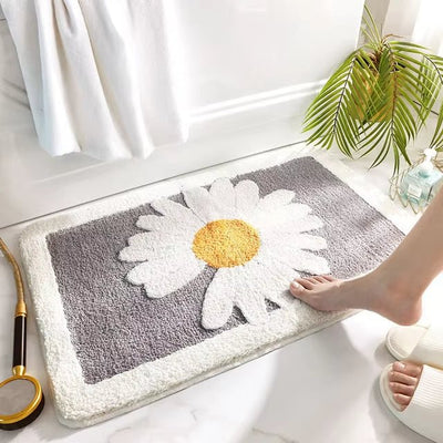 Daisy Microfiber Mat Ultra Soft Absorbent Non Slip Rug For Home